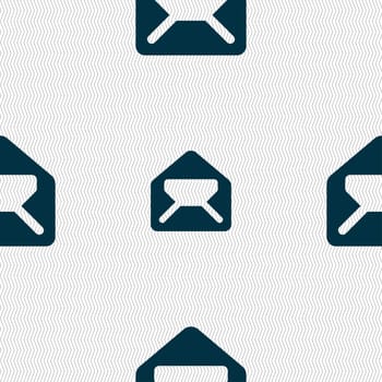 Mail, envelope, letter icon sign. Seamless pattern with geometric texture. illustration