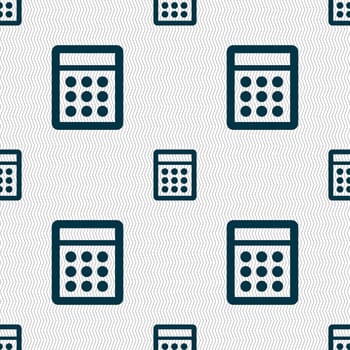 Calculator sign icon. Bookkeeping symbol. Seamless abstract background with geometric shapes. illustration