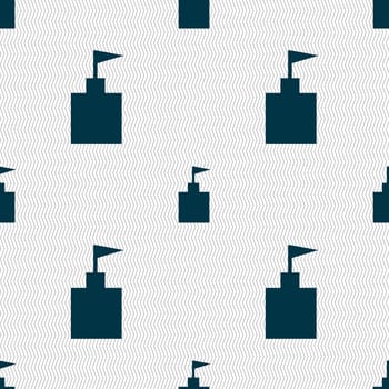 tower icon. Set Flat modern. Seamless abstract background with geometric shapes. illustration