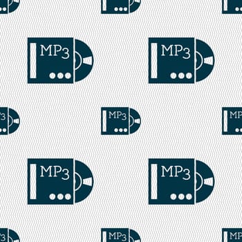 mp3 player icon sign. Seamless abstract background with geometric shapes. illustration