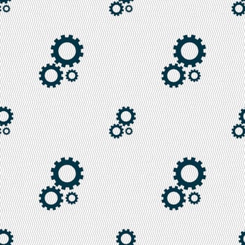 Cog settings sign icon. Cogwheel gear mechanism symbol. Seamless abstract background with geometric shapes. illustration