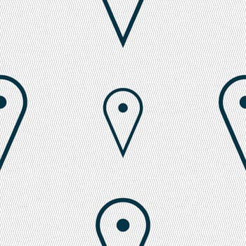 map poiner icon sign. Seamless pattern with geometric texture. illustration