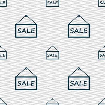 SALE tag icon sign. Seamless abstract background with geometric shapes. illustration