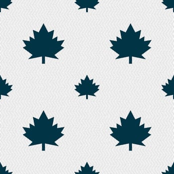 Maple leaf icon. Seamless abstract background with geometric shapes. illustration