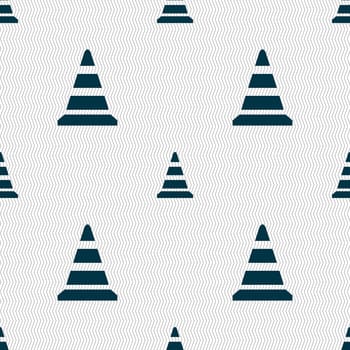 road cone icon. Seamless abstract background with geometric shapes. illustration