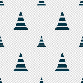 road cone icon. Seamless abstract background with geometric shapes. illustration