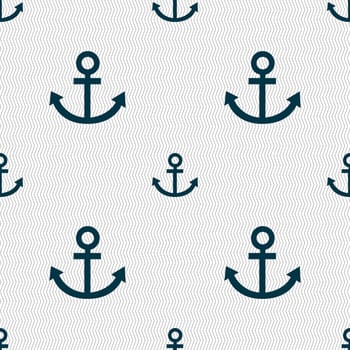 Anchor icon. Seamless abstract background with geometric shapes. illustration