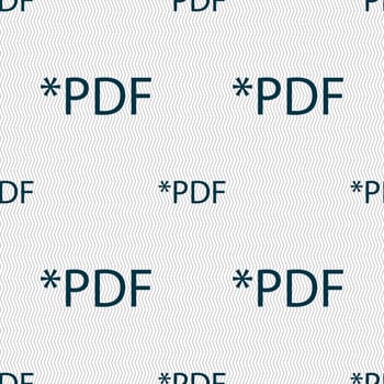 PDF file document icon. Download pdf button. PDF file extension symbol. Seamless abstract background with geometric shapes. illustration