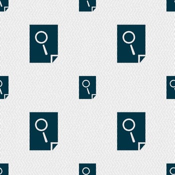 Search in file sign icon. Find in document symbol. Seamless abstract background with geometric shapes. illustration