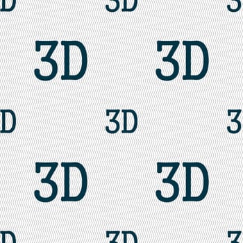 3D sign icon. 3D New technology symbol. Seamless abstract background with geometric shapes. illustration