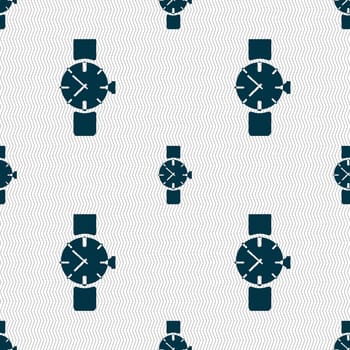 watches icon symbol . Seamless abstract background with geometric shapes. illustration