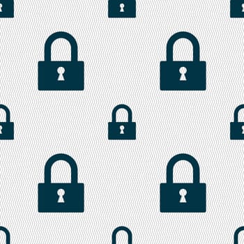 Lock sign icon. Locker symbol. Seamless abstract background with geometric shapes. illustration