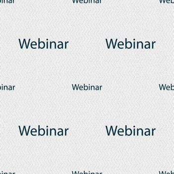 Webinar web camera sign icon. Online Web-study symbol. Seamless abstract background with geometric shapes. illustration