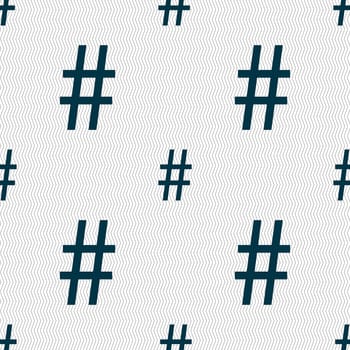 hash tag icon. Seamless abstract background with geometric shapes. illustration