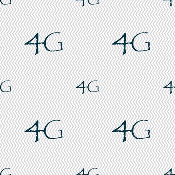 4G sign icon. Mobile telecommunications technology symbol. Seamless abstract background with geometric shapes. illustration
