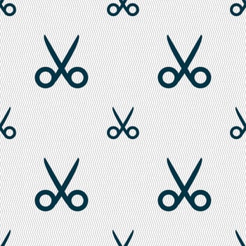 Scissors hairdresser sign icon. Tailor symbol. Seamless abstract background with geometric shapes. illustration