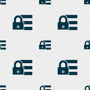 Lock, login icon sign. Seamless abstract background with geometric shapes. illustration