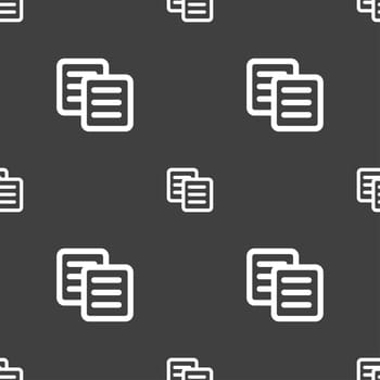 copy icon sign. Seamless pattern on a gray background. illustration