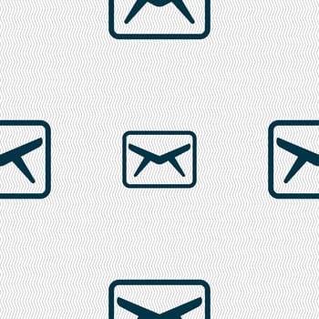 Mail, Envelope, Message icon sign. Seamless pattern with geometric texture. illustration