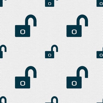 Lock sign icon. Locker symbol. Seamless abstract background with geometric shapes. illustration