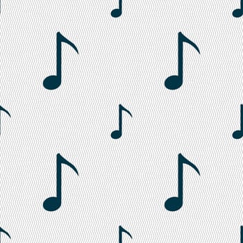 Music note icon sign. Seamless abstract background with geometric shapes. illustration