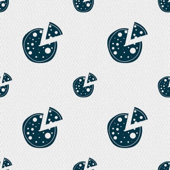 Pizza Icon. Seamless abstract background with geometric shapes. illustration