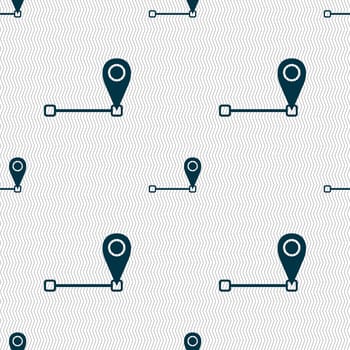 Map pointer icon sign. Seamless abstract background with geometric shapes. illustration