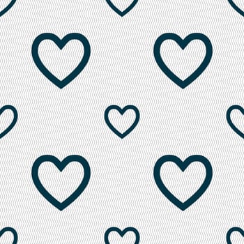 Heart sign icon. Love symbol. Seamless abstract background with geometric shapes. illustration