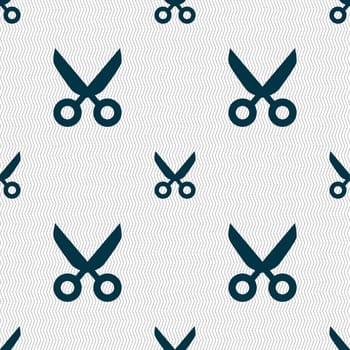 Scissors hairdresser sign icon. Tailor symbol. Seamless abstract background with geometric shapes. illustration