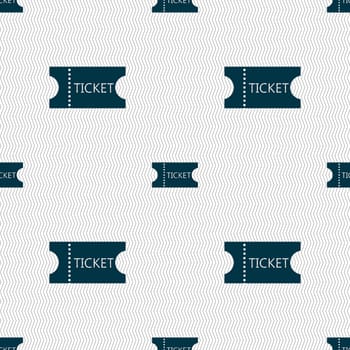 ticket icon sign. Seamless abstract background with geometric shapes. illustration