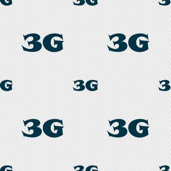 3G sign icon. Mobile telecommunications technology symbol. Seamless abstract background with geometric shapes. illustration