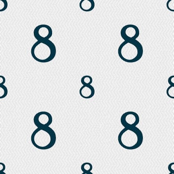 number Eight icon sign. Seamless abstract background with geometric shapes. illustration