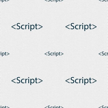 Script sign icon. Javascript code symbol. Seamless abstract background with geometric shapes. illustration