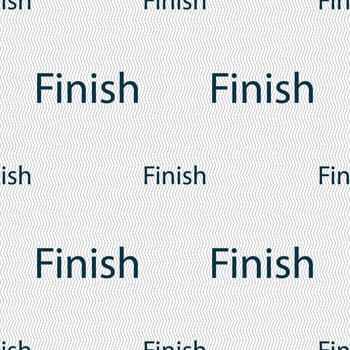 Finish sign icon. Power button. Seamless abstract background with geometric shapes. illustration