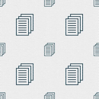 Copy file sign icon. Duplicate document symbol. Seamless abstract background with geometric shapes. illustration