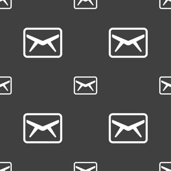 Mail, Envelope, Message icon sign. Seamless pattern on a gray background. illustration