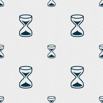 Hourglass sign icon. Sand timer symbol. Seamless abstract background with geometric shapes. illustration