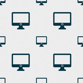 Computer widescreen monitor sign icon. Seamless abstract background with geometric shapes. illustration