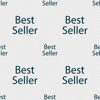 Best seller sign icon. Best seller award symbol. Seamless abstract background with geometric shapes. illustration