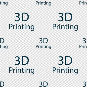 3D Print sign icon. 3d-Printing symbol. Seamless abstract background with geometric shapes. illustration