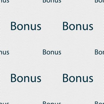 Bonus sign icon. Special offer label. Seamless abstract background with geometric shapes. illustration