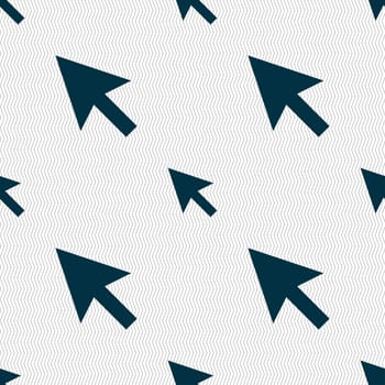 arrow cursor, computer mouse icon sign. Seamless pattern with geometric texture. illustration