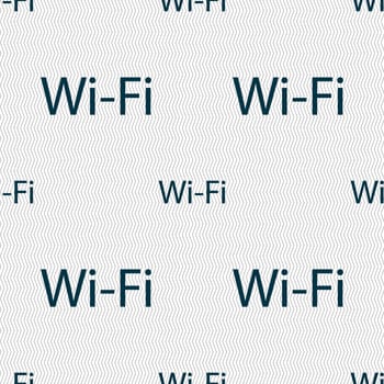 Free wifi sign. Wi-fi symbol. Wireless Network icon. Seamless abstract background with geometric shapes. illustration