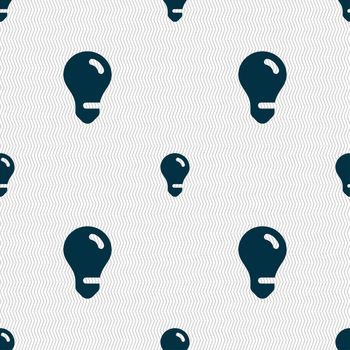 light bulb, idea icon sign. Seamless pattern with geometric texture. illustration