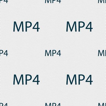 Mpeg4 video format sign icon. symbol. Seamless abstract background with geometric shapes. illustration