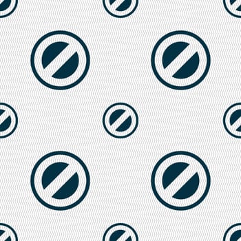 Cancel icon sign. Seamless pattern with geometric texture. illustration