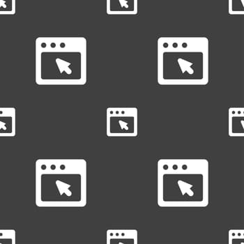 the dialog box icon sign. Seamless pattern on a gray background. illustration