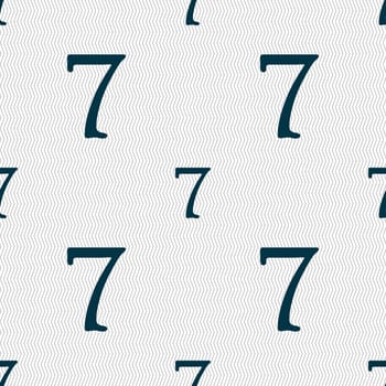 number seven icon sign. Seamless abstract background with geometric shapes. illustration