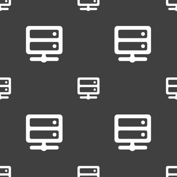 Server icon sign. Seamless pattern on a gray background. illustration