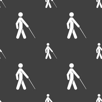 blind icon sign. Seamless pattern on a gray background. illustration
